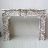 "Rouge Royal" marble fireplace mantel  - Reference 0294&nbsp;Width&nbsp;5' 6'' ⅛&nbsp;Height&nbsp;4' '' 