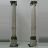 Pair of granite columns with ionic style capitals - Reference 0411 Height 9' 1'' Pair of granite columns with ionic style capitals - Reference 0411 Height 9' 1''