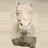 Horse's head sculpted in limestone - Reference 0512 Width 1' 5'' ¾ Height 1' 11'' ⅝ Horse's head sculpted in limestone - Reference 0512 Width 1' 5'' ¾ Height 1' 11'' ⅝