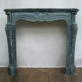 Fireplace mantel in grey marble.19th century - Reference 0798&nbsp;Width&nbsp;3' 10'' ⅞&nbsp;Height&nbsp;3' 5'' ⅜