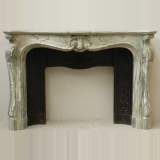 Very rare"Cipolin" marble mantel - Reference 0918&nbsp;Width&nbsp;5' 8'' ½&nbsp;Height&nbsp;3' 9'' ⅝