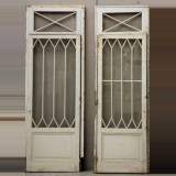 Fake pair of Restoration style wood and glass doors - Reference 1068 Width 3' 7'' ¼ Height 10' 1'' ¼ Fake pair of Restoration style wood and glass doors - Reference 1068 Width 3' 7'' ¼ Height 10' 1'' ¼