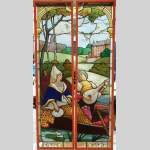 Pair of Neo-Gothic stained glass windows with lute player - Reference 1191&nbsp;Width&nbsp;1' 9'' ¼&nbsp;Height&nbsp;6' 8'' ¾