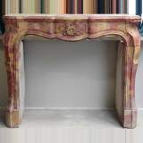 18th century Louis XV mantel in Courton stone  - Reference 1235&nbsp;Width&nbsp;4' 1'' ¼&nbsp;Height&nbsp;3' 5'' ⅜