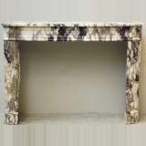 Louis XVI style mantel in marble - Reference 1267&nbsp;Width&nbsp;4' 8'' ¼&nbsp;Height&nbsp;3' 5'' ¾