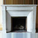 Louis XVI style white marble mantel - Reference 1282&nbsp;Width&nbsp;4' 5'' ⅛&nbsp;Height&nbsp;3' 6'' ½