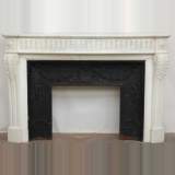 Pair of Louis XVI style Carrara marble mantels - Reference 1307&nbsp;Width&nbsp;5' 5'' ¾&nbsp;Height&nbsp;3' 7'' ¾