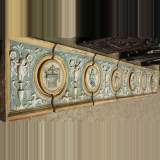 Enameled decorative frieze by Muller - Reference 1323 Width 12' 1'' ¼ Height 1' 9'' ⅝ Enameled decorative frieze by Muller - Reference 1323 Width 12' 1'' ¼ Height 1' 9'' ⅝