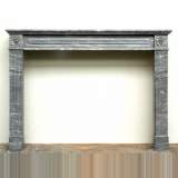 Louis XVI style blue Turquin marble mantel - Reference 1326&nbsp;Width&nbsp;4' 9'' ⅛&nbsp;Height&nbsp;3' 6'' ⅛