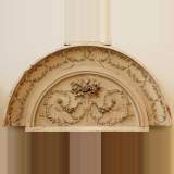 Carved wood and stucco pediment - Reference 1356 Width 5' 8'' ½ Height 3' 1'' ¾ Carved wood and stucco pediment - Reference 1356 Width 5' 8'' ½ Height 3' 1'' ¾