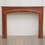 Louis XIV red Griotte marble mantel - Reference 1367&nbsp;Width&nbsp;4' 8'' ¾&nbsp;Height&nbsp;3' 7'' ¾
