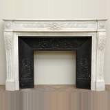 Louis XVI style white marble mantel - Reference 1369&nbsp;Width&nbsp;5' '' ⅝&nbsp;Height&nbsp;3' 6'' ⅞