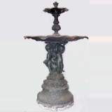 Cast iron fountain with two bowls,19th century - Reference 1376 Width 5' '' ¼ Height 8' '' ½ Cast iron fountain with two bowls,19th century - Reference 1376 Width 5' '' ¼ Height 8' '' ½