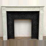 Louis XVI style white marble mantel - Reference 1380&nbsp;Width&nbsp;4' 1'' ¼&nbsp;Height&nbsp;3' 4'' ½