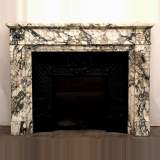 Violet Breche marble Louis XVI style mantel - Reference 1385&nbsp;Width&nbsp;4' 9'' ½&nbsp;Height&nbsp;3' 8'' ½