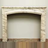 Bolection arabescato marble mantel - Reference 1390&nbsp;Width&nbsp;4' 9'' ⅛&nbsp;Height&nbsp;3' 9'' ¼