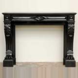Black lion paw marble mantel - Reference 1392&nbsp;Width&nbsp;4' 6'' ¾&nbsp;Height&nbsp;3' 6'' ⅛