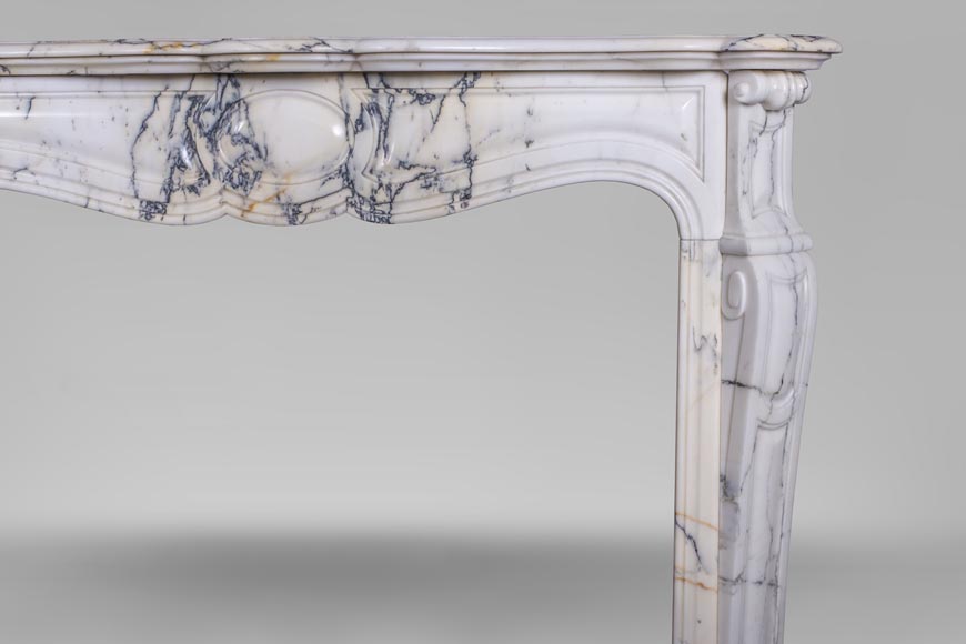 An Antique Louis XV Style Fireplace Made Out Of Paonazzo Marble Marble