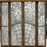 Large Art Deco Art glass window - Reference 9176&nbsp;Width&nbsp;3' 10'' ½&nbsp;Height&nbsp;6' 8'' ¼