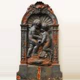 Cast iron fountain with two putti - Reference 9292 Height 5' 2'' ⅝ Cast iron fountain with two putti - Reference 9292 Height 5' 2'' ⅝