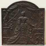 Marie Leczinska fireback - Reference 9397&nbsp;Width&nbsp;1' 10'' ½&nbsp;Height&nbsp;1' 11'' ⅝