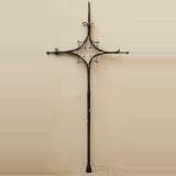 Gothic wrought iron cross - Reference 9434 Width 3' 8'' ⅛ Height 7' 5'' ¾ Gothic wrought iron cross - Reference 9434 Width 3' 8'' ⅛ Height 7' 5'' ¾