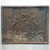 Cast iron fireback with Unicorns - Reference 9447&nbsp;Width&nbsp;3' 7'' ¾&nbsp;Height&nbsp;2' 11'' ⅞