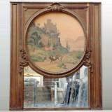 19th century Trumeau with landscape on paper - Reference 9450 Width 5' 5'' ¾ Height 6' 6'' ⅜ 19th century Trumeau with landscape on paper - Reference 9450 Width 5' 5'' ¾ Height 6' 6'' ⅜