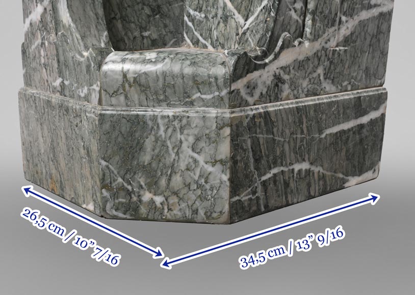 Tony SELMERSHEIM, Art Nouveau Mantelpiece in Green Campan Marble, 1910 Tony SELMERSHEIM, Art Nouveau Mantelpiece in Green Campan Marble, 1910-13