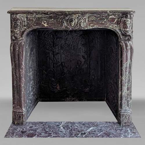 Small Louis XV style mantel in red Levanto marble
