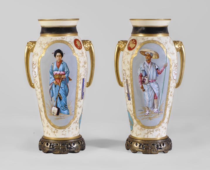 Louis Pierre Malpass Pair Of French Porcelain Vases In The