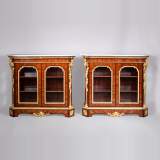 Georges Alphonse MONBRO (attributed to), Pair of low bookcases with bronze espagnolettes 