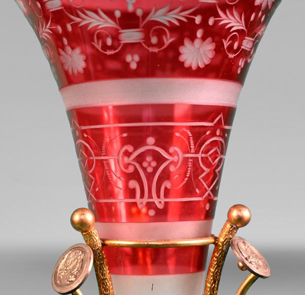 BACCARAT, Pair of Mounted Vases, circa 1878-3