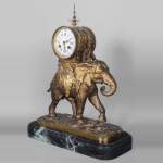 Christophe FRATIN (1801-1864) rare Asian elephant clock, in gilded and patinated bronze