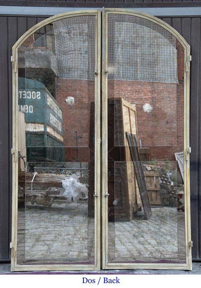 Pair Of Double Sided Wrought Iron Doors And Mirror Back Doors