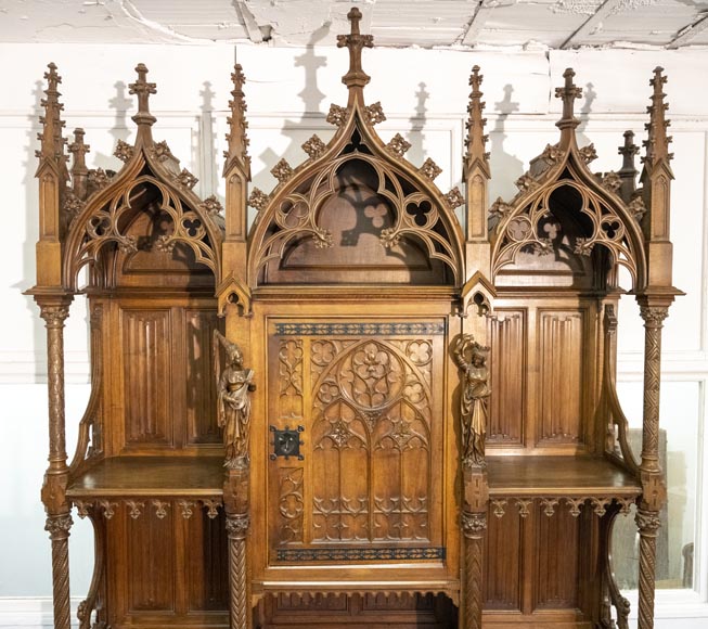 In the style of VIOLLET-LE-DUC, Exceptional Neo-Gothic Dining Room, 19th Century-21