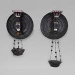 Carlo BUGATTI, Pair of Moorish style wall console sconces, circa 1888