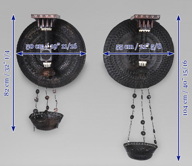 Carlo BUGATTI, Pair of Moorish style wall console sconces, circa 1888-23