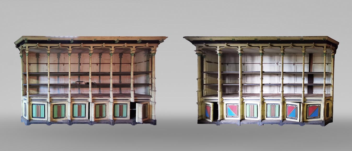 voorzetsel rots maniac Pair of neo-gothic store display furniture, circa 1870 - Bookcases, desks,  Vitrines