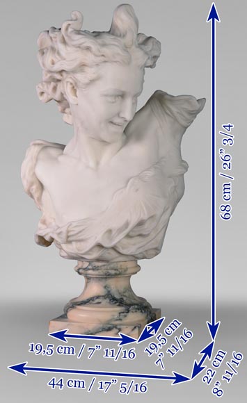Guglielmo Pugi 1850 1915 White Carrara Marble Bust From The Sculpture Of Jean Baptiste Carpeaux Dance Circa 1900 Sculpture
