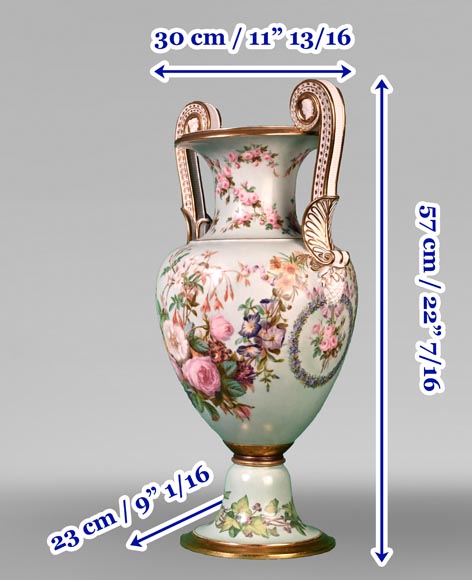 SÈVRES Manufacture, Louis-Philippe Period Vase Adorned with a Lush Floral Decoration, 1846-11