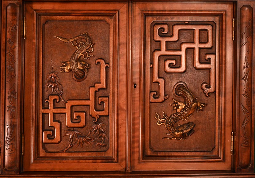 Gabriel VIARDOT (attributed to), Japanese-Style Display Cabinet and Wardrobe, late 19th century-9