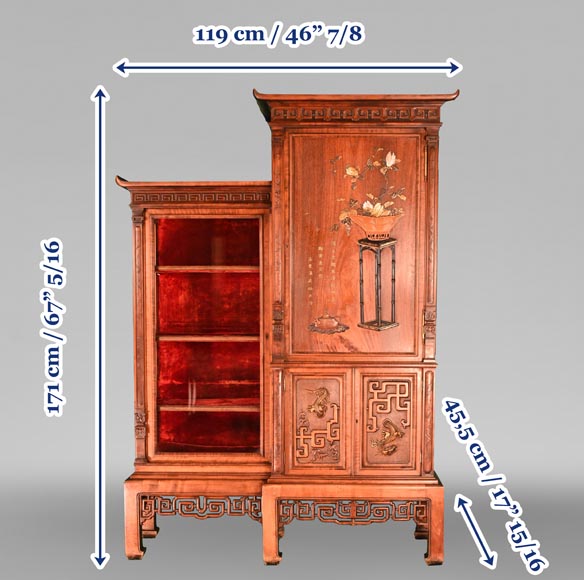 Gabriel VIARDOT (attributed to), Japanese-Style Display Cabinet and Wardrobe, late 19th century-15