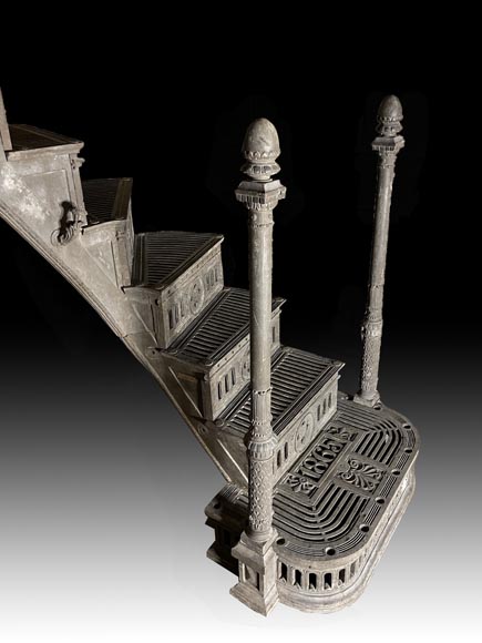 Double Quarter-Turn Staircase and Walkway in Cast Iron and Wrought Iron, 1865  -4
