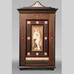 C. GASPARINI, Inlaid Wall Cabinet Decorated With A Virgin And Child