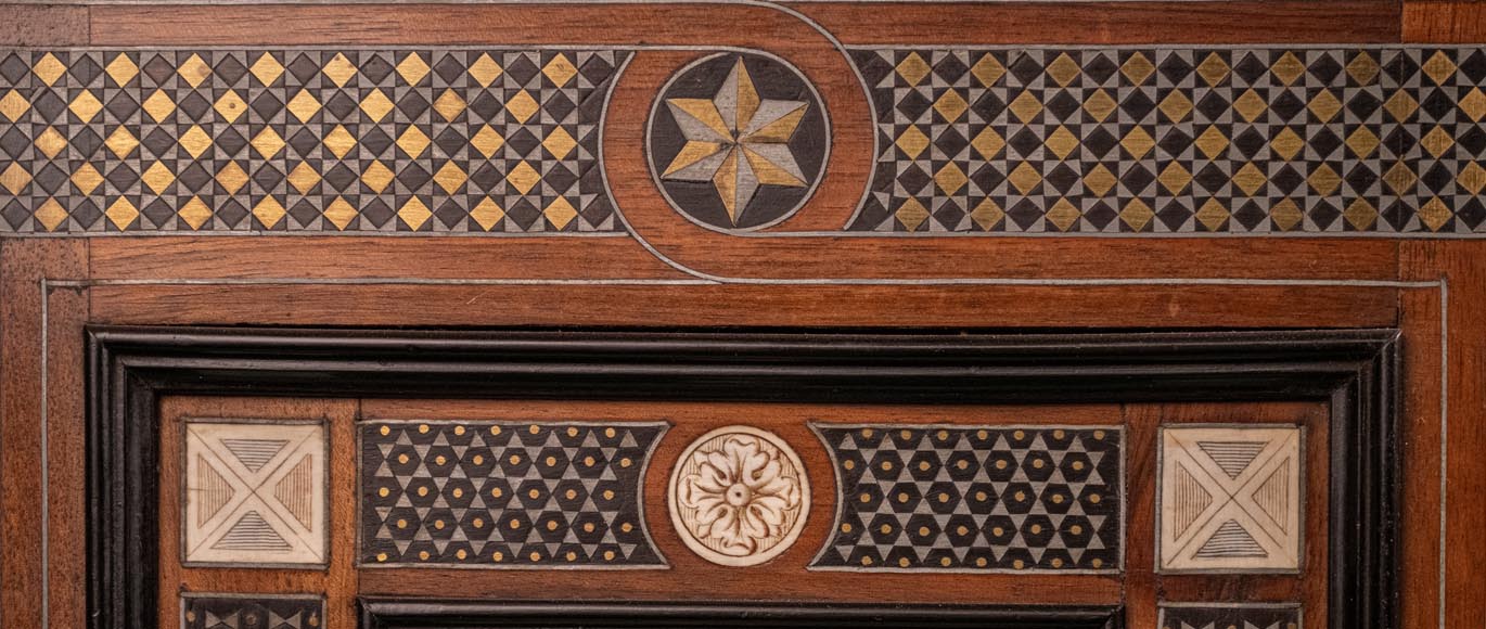 C. GASPARINI, Inlaid Wall Cabinet Decorated With A Virgin And Child-5