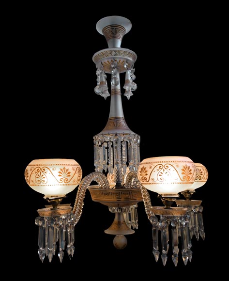 BACCARAT, Neo-Greek Crystal Chandelier with Five Lights, after 1875-1