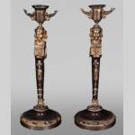 Pair of candlesticks in the style of the return from Egypt, Empire period