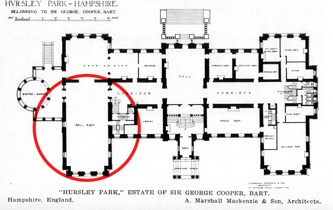 Ground floor plan of Hursley Park