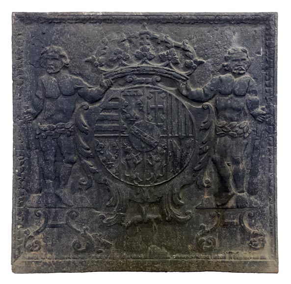 Fireback featuring the coat of arms of Leopold I, Duke of Lorraine and ...